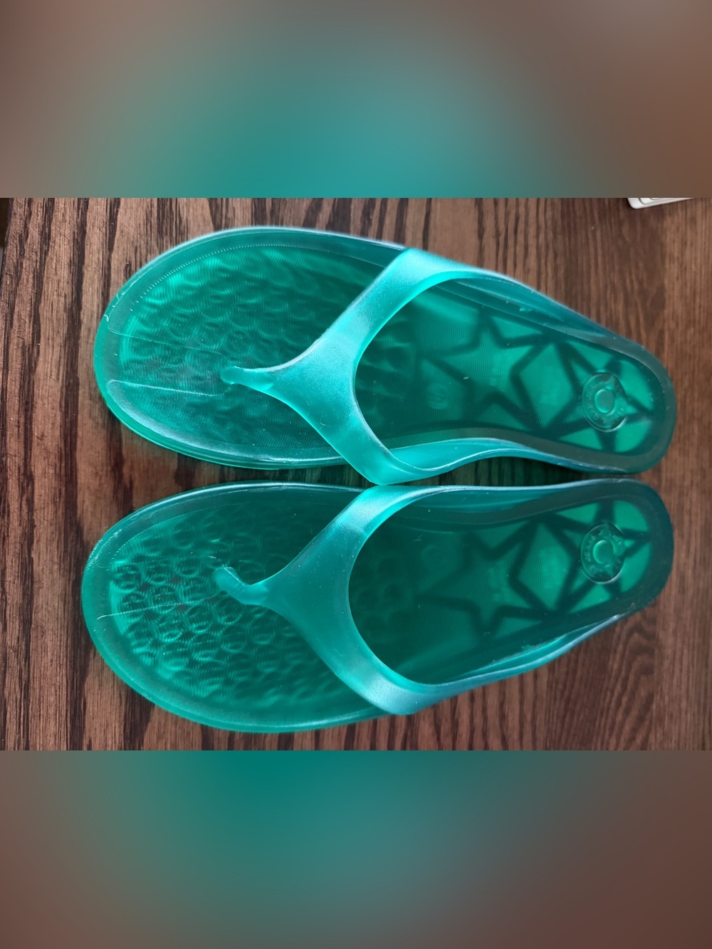 GAP Translucent Green Jelly Flip Flops - W10